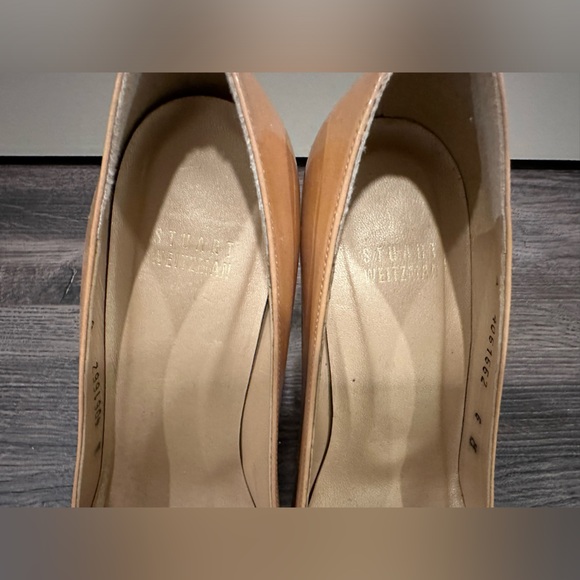 STUART WEITZMAN Nude Platform Pumps Patent Leather Size 6 - Picture 6 of 8